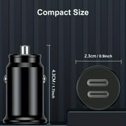 USB C Car Charger, 24W Dual Port USB C Car Charger,with 2Pack 3Ft Type C to L Cable