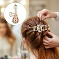 thumbnail image 5 of French Barrette Hair Clips Retro Hair Claw Clip Pipa Shape Vintage Alloy Hair Jaw Clips Hairpin Hair Updo Grip Hair Jaw Clamp Hair Catch Barrette for Women Girls (Golden) Pearl Headpiece, 5 of 7