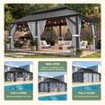 thumbnail image 6 of NETAJE 20x12 FT Hardtop Gazebo, Heavy Duty Gazebo with Aluminum Frame, Galvanized Steel Double Roof & Mosquito Net for Garden, Patio, Grey, 6 of 10