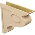 thumbnail image 5 of 7"W x 28"D x 28"H Thin Scroll Rough Cedar Woodgrain TimberThane Corbel, Primed Tan, 5 of 6