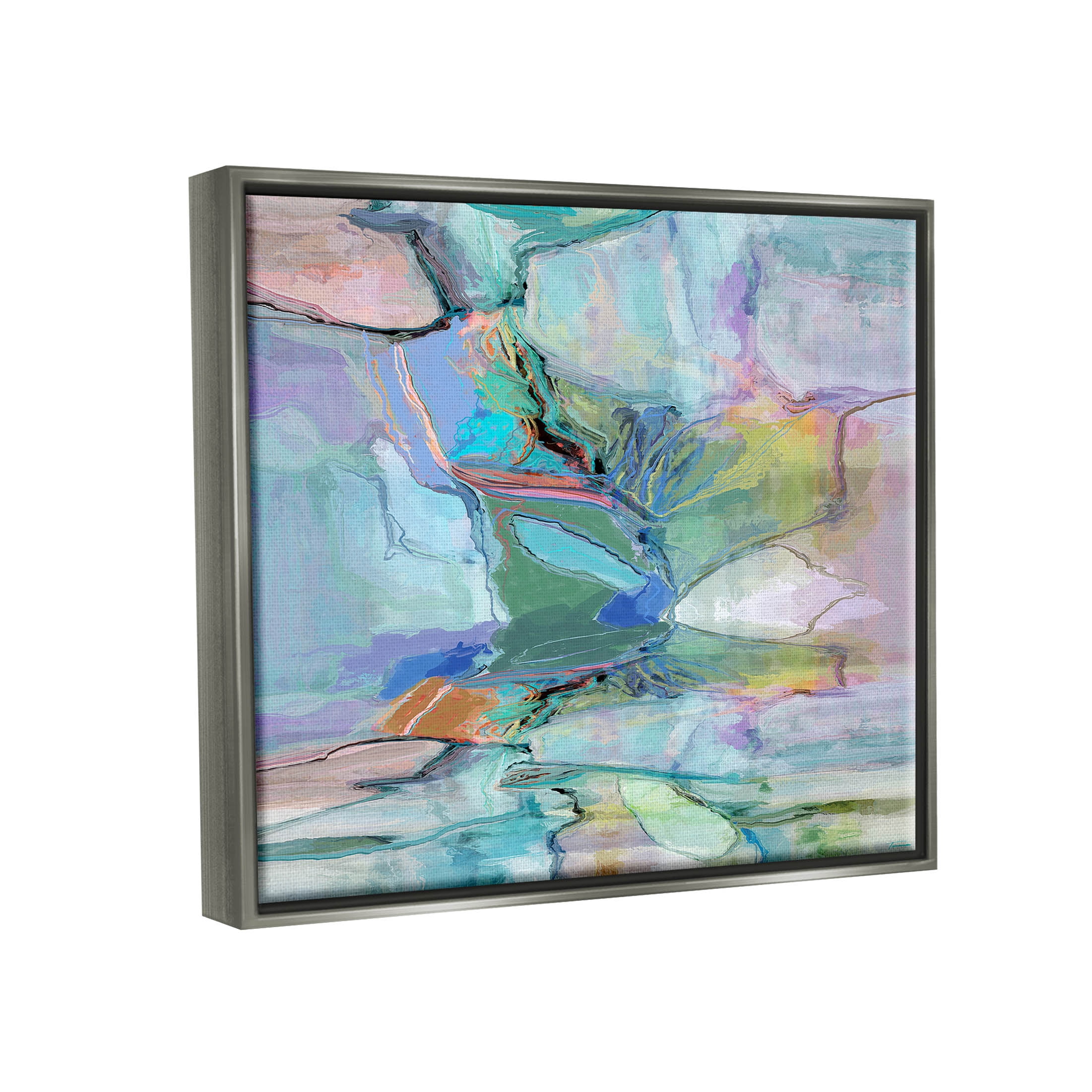Stupell Industries Varied Round Modern Shapes Graphic Art Luster Gray Floating Framed Canvas Print Wall Art, Design by Michael Tienhaara