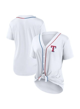 Women's Chicago Cubs Fanatics Branded White Dugout Tie Front V-Neck Jersey