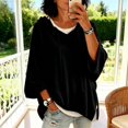 thumbnail image 2 of Oversized Sweatshirts for Women - 2026 Fall Winter Outfits Casual 3/4 Sleeve V Neck Comfort Hoodie Pullover, 2 of 5
