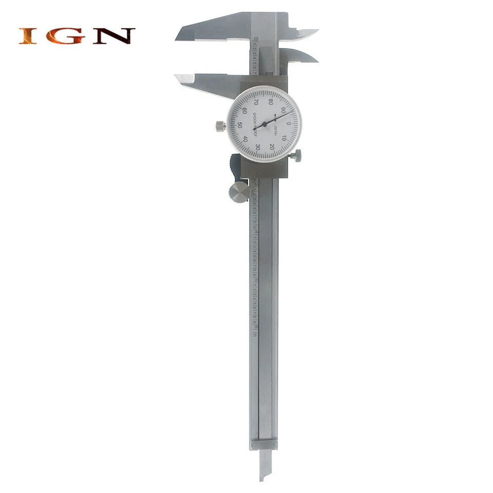 New 6 Inch 0.001" Resolution Utility Dial Caliper With Slide Lock Including Case