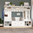 thumbnail image 6 of Woodland 40W Shoe Storage Bench with Shelves in White Ash - Engineered Wood, 6 of 7