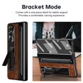thumbnail image 4 of ShellTech for Samsung Galaxy Z Fold 7 Leather Hard PC Plating Case with Pen Holder & Slim Stylus, with Kickstand, Hinge Protection, Screen Protector, Retro Leather Protective Cover,Brown, 4 of 7