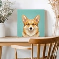 thumbnail image 2 of Framed Canvas Wall Art for Living Room Corgi Dog Wear Glasses Wall Decor, Green Funny Animal Aesthetic Paintings for Bedroom Office Kitchen Bathroom, Ready to Hang Artwork Wall Pictures 8x8 Inch, 2 of 9