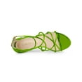 thumbnail image 4 of BLISSFUL STEP Sandales à Talons Blocs à Brides Croisées pour Femmes Vert Verni 10, 4 of 7