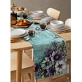 thumbnail image 6 of Retro Flower Table Runner Cotton Linen 36 Inch Holiday Dresser Scarves, Blue Walls Mottled Vintage Country Farm Tablerunner for Kitchen Coffee Dining Bedroom Living Room Dinner Scarf Décor 13''x36'', 6 of 9