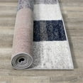 thumbnail image 5 of Novelle Home Converge 94" x 126" Polypropylene/Cotton Rug in Blue/Gray Squares, 5 of 16