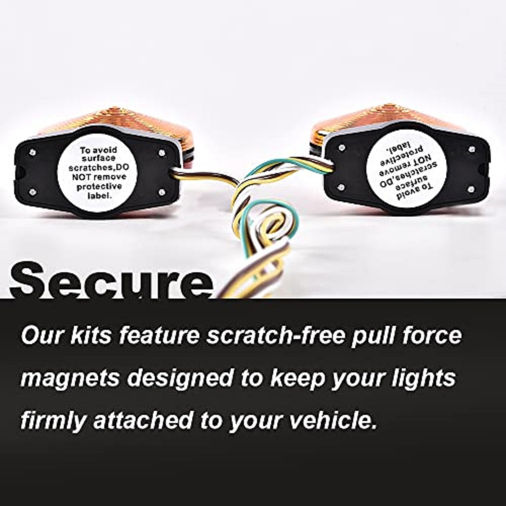 Universal Magnetic Towing Tow Light Kit 12V Trailer RV Dolly Tail Towed Car Boat Truck