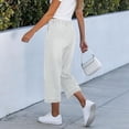 thumbnail image 5 of Capri Jeans for Women Elastic High Waist Relaxed Fit Wide Straight Leg Stretchy Denim Capris with Pockets Cropped Jeans, 5 of 6