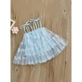 thumbnail image 3 of Genuiskids Newborn Infant Baby Girls Slip Dress Toddlers Sweet Style Flower/Mixed Color Tie Up Shoulder Strap Sleeveless Mesh Princess Skirt with Lining 0-3T, 3 of 8