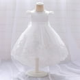 thumbnail image 2 of Girls' Dresses Children Baby Solid Color Mesh Dresses Stylish Party Evening Wedding Pageant Princess Dress Size 4 Y-5 Y, 2 of 5