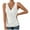 White, variant on Timegard Womens Tank Tops Eyelet Deep V Neck Side Ruched Button Slim Comfy Sleeveless Tops Summer Beach