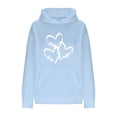 thumbnail image 3 of FcBaudy Hauts pour Femmes, Blouse à Manches Longues avec Capuche, Chemises pour Femmes Mode Femmes Confortable Décontracté Imprimé Poche Blouse à Manches Longues Chandails en Molleton Blouse Femmes, 3 of 3