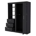 thumbnail image 2 of HomeRoots 518213 59 in. Black Soft Close Accent Cabinet with Three Shelves & One Drawer, 2 of 5
