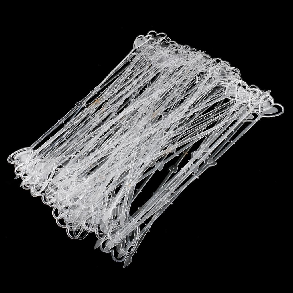 GUOOL 160pcs 13" Plastic Heart Head Floral Picks Card Holder Sticks Party Supplies