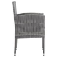 thumbnail image 3 of vidaXL Garden Chairs with Dark Grey Cushions 2 pcs Grey Poly Rattan, 3 of 5