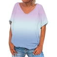 thumbnail image 1 of Posijego T-Shirts à Col en V pour Femmes, Chemise à Manches Courtes Imprimée, Pyjama Décontracté d'Été pour Femmes, 1 of 2