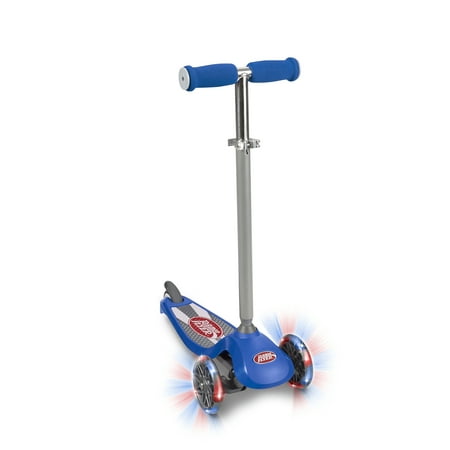 Radio Flyer, Lean 'N Glide with Light up Wheels Scooter, Blue, Lean to Steer