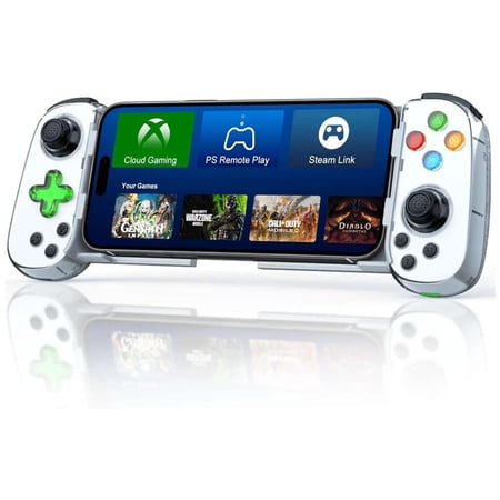 UHM Mobile Game Controller for iPhone/Android/PC/Switch/P4/P3 Wireless Gamepad Joystick with Turbo/6-Axis Gyro/Vibration Play Call of Duty Roblox Genshin Impact Cloud Gaming Remote Play