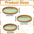 thumbnail image 2 of Topekada 3-Pack Decorative Rattan Trays for Coffee Table with Mother of Pearl Inlay, Handwoven Natural Wicker Serving Trays in 3 Sizes for Home Decor, Housewarming Gifts and Beverage Service, 2 of 7