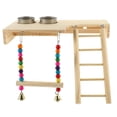thumbnail image 1 of 1 Set of Bird Perch Platform Bird with Ladder Training Platform Parrot Standing Perch, 1 of 8