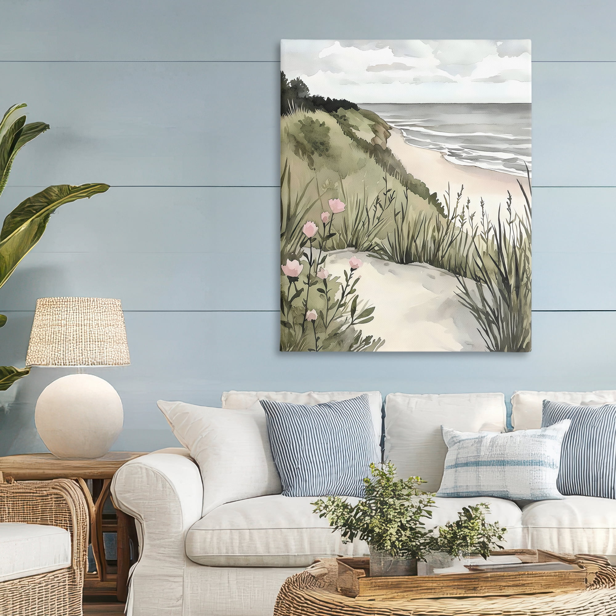 Stupell Industries Coastal Calm on Sandy Dunes Canvas Wall Art, design by Riley B