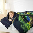 thumbnail image 5 of Feelyou Futuristic Sports Car Bedding Comforter Set, Neon Glowing Lightning Twin Comforter Sets, Teens Kids Boys Girls Reversible Bedding Set, Ultra Soft Bedroom Decor, 2 Pieces, 5 of 9