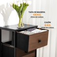 thumbnail image 4 of Comoda Cajonera para Recamara - 5 Cajones De Tela con Parte Superior de Madera y Marco De Acero Plegable - Mueble Organizador con cajonera para Recámara o Sala, 4 of 8