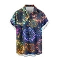 thumbnail image 4 of Ceisia Men's Regular Straight Short Sleeve Shirt Carnival Mask & Fireworks Print Spring Summer Shirt Gift, 4 of 6