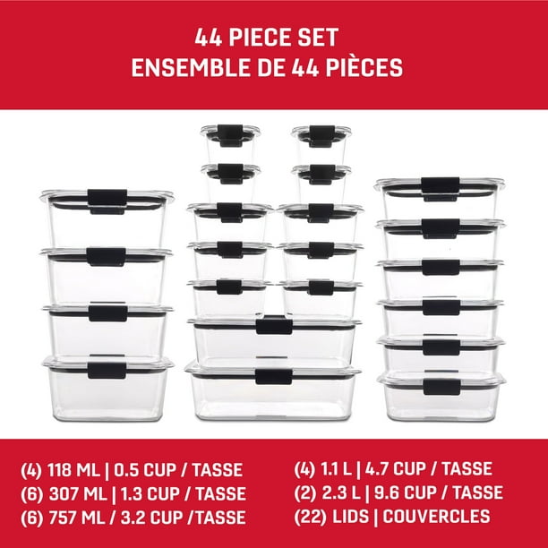 M*i様 Rubbermaid プレミアムフードストレージシステム 7個セット Rubbermaid Brilliance Plastic Food Storage Containers, Assorted