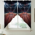 thumbnail image 2 of Basketball Swag Valances for Windows, Kitchen Curtains 36 Inch Length 2 Panels Set, Sports Theme Stadium Field Lights Ball Short Curtains for Small Windows Rod Pocket Cafe Curtains Drapes 28"x36", 2 of 8