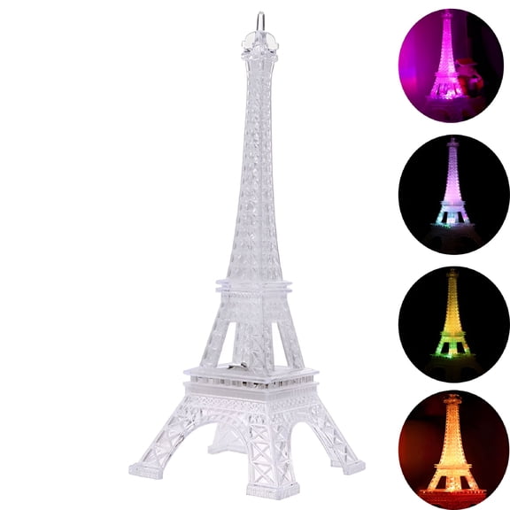 ACDANC Acrylic Eiffel Tower Flashing LED Colorful Night Light Romantic Atmosphere Nightlight Desk Lamp