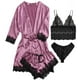 thumbnail image 3 of Conjunto de verano para mujer con camisola de satén con encaje y camisón a juego, 3 of 6