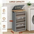 thumbnail image 2 of Inadays Laundry Basket Clothes Laundry Hamper 100L with Lid with Bamboo Handles and A Removable Laundry Bag Large Collapsible Foldable Laundry Hamper for Bedroom, Bathroom, Dorm, Laundry Room, 2 of 7