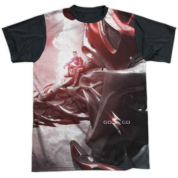 Power Rangers - Red Zord Poster - Short Sleeve Black Back Shirt - XX-Large