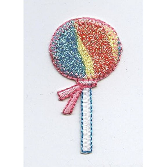 Lollipop - Sparkle/Shimmery - Candy/Food/Dessert - Iron on Applique/Embroidered Patch