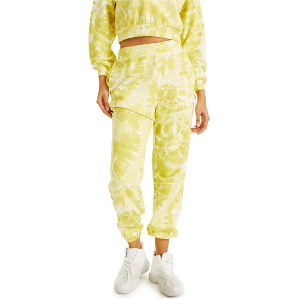 I-N-C Womens TieDye Convertible Athletic Sweatpants darkyellow M/27
