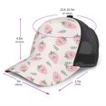 thumbnail image 2 of Lsque Floral Strawberr Printed Trucker Hat - Baseball Cap for Men Women - Breathable Mesh Side, Adjustable Fit - for Casual Wear, 2 of 7