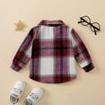 thumbnail image 4 of URMAGIC Little Kids Toddler Baby Boy Girl Shirt Jacket Plaid Long Sleeve Button Down Fall Flannel Shacket Coat Tops 6 Months- 5 Years, 4 of 8