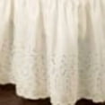 thumbnail image 4 of Collections Etc Eyelet Floral Scalloped Elastic Dust Ruffle Bed Skirt, Wrap-Around Easy Fit Design, Ivory, Twin/Full, 4 of 4