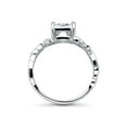 thumbnail image 4 of BERRICLE Sterling Silver Solitaire Wedding Engagement Rings 1.2 Carat Princess Cut Cubic Zirconia CZ Leaf Promise Ring for Women, Rhodium Plated Size 8, 4 of 7