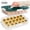 green, variant on rmtaikir Orange Double Layer Egg Storage Box, 36 pieces with lid, stackable and anti drop egg holder, refrigerator storage, portable egg box with handle