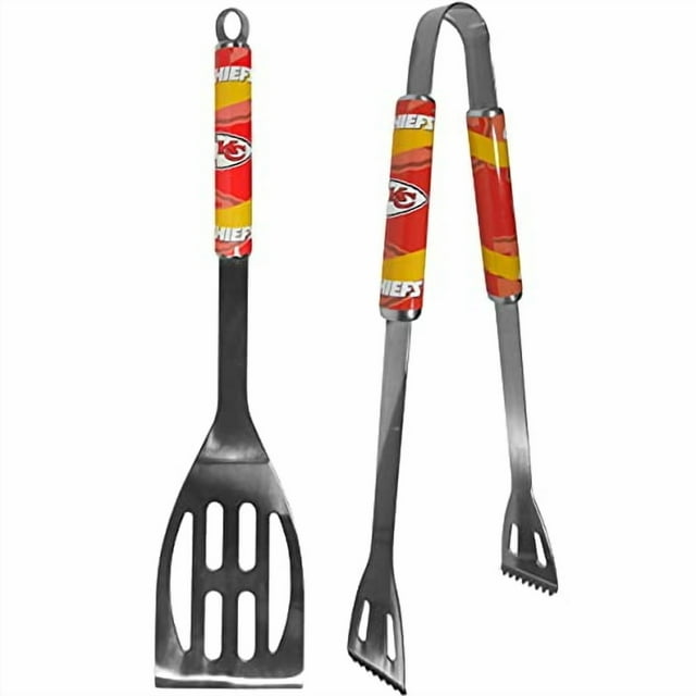 Siskiyou NFL Kansas City Chiefs Steel BBQ Tool Set (2 Piece) , Red, Medium