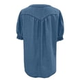 thumbnail image 6 of Womens Plus Size Shirts Oversized Tshirts for Women Casual Denim V Neck Short Sleeve Button Down Shirt Plus Size Tops Blue XL, 6 of 6
