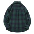 thumbnail image 4 of Conairie Mens Button Down Shirt Long Sleeve Fashion Casual Regular Fit Collar Flannel Shirt Comfortable Lightweight Fall Plaid Classic Basic Tops With Pocket Green XXL, 4 of 4