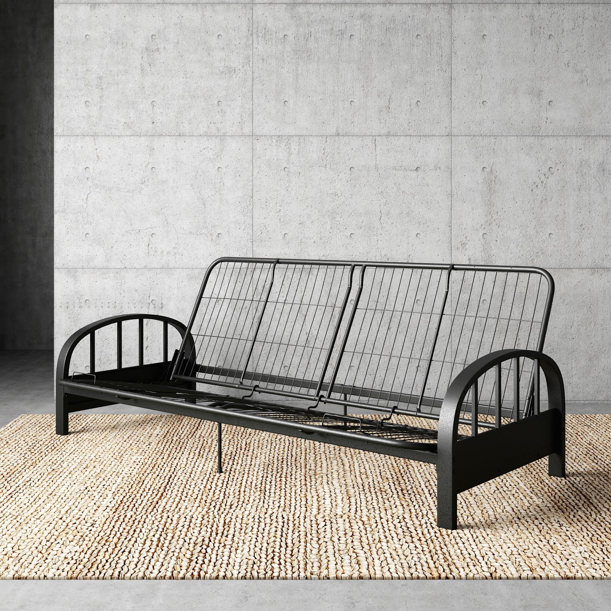 Details about   Aiden Futon Metal Mesh Frame Sturdy Low Seating Convertible Sofa Bed Full Size 