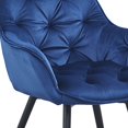 thumbnail image 4 of Alix 25 Inch Modern Dining Chair, Button Tufted, Set of 2, Blue, Black- Saltoro Sherpi, 4 of 6
